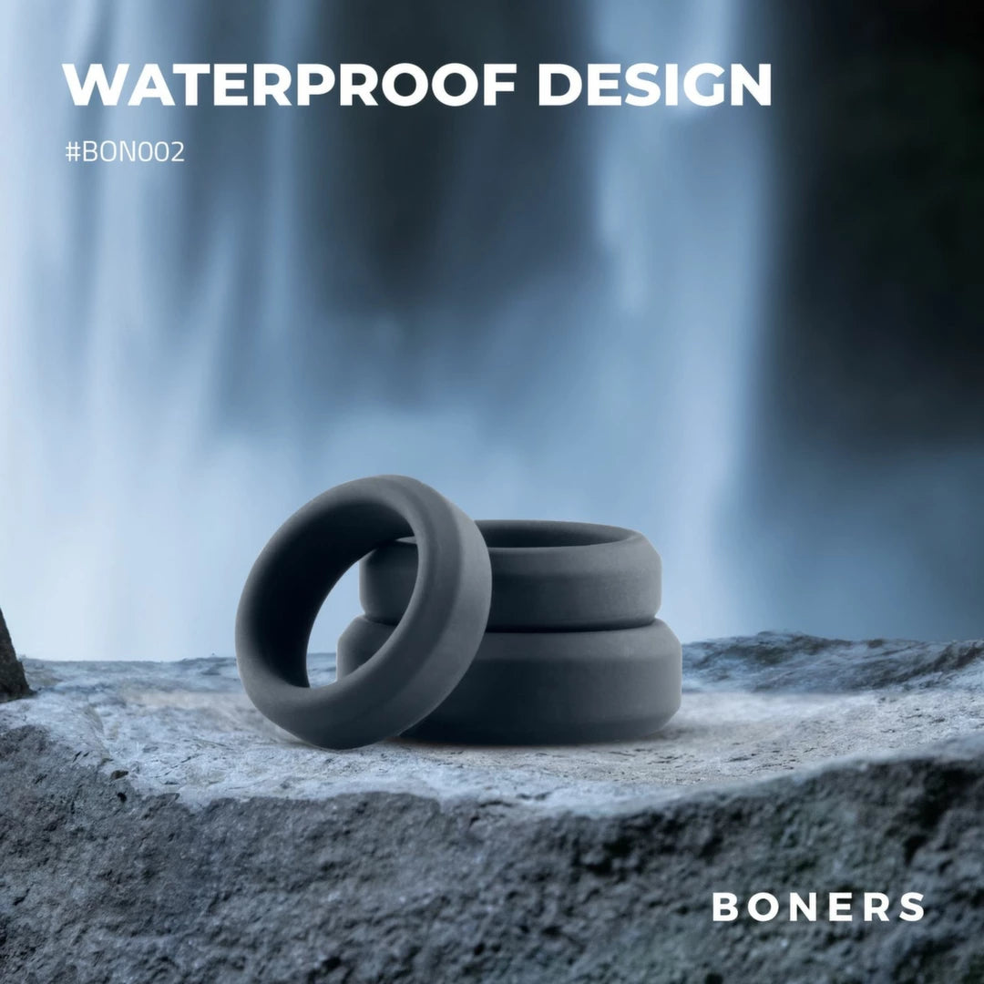 Boners Set of 3 Flat Silicone Rings – Various Sizes