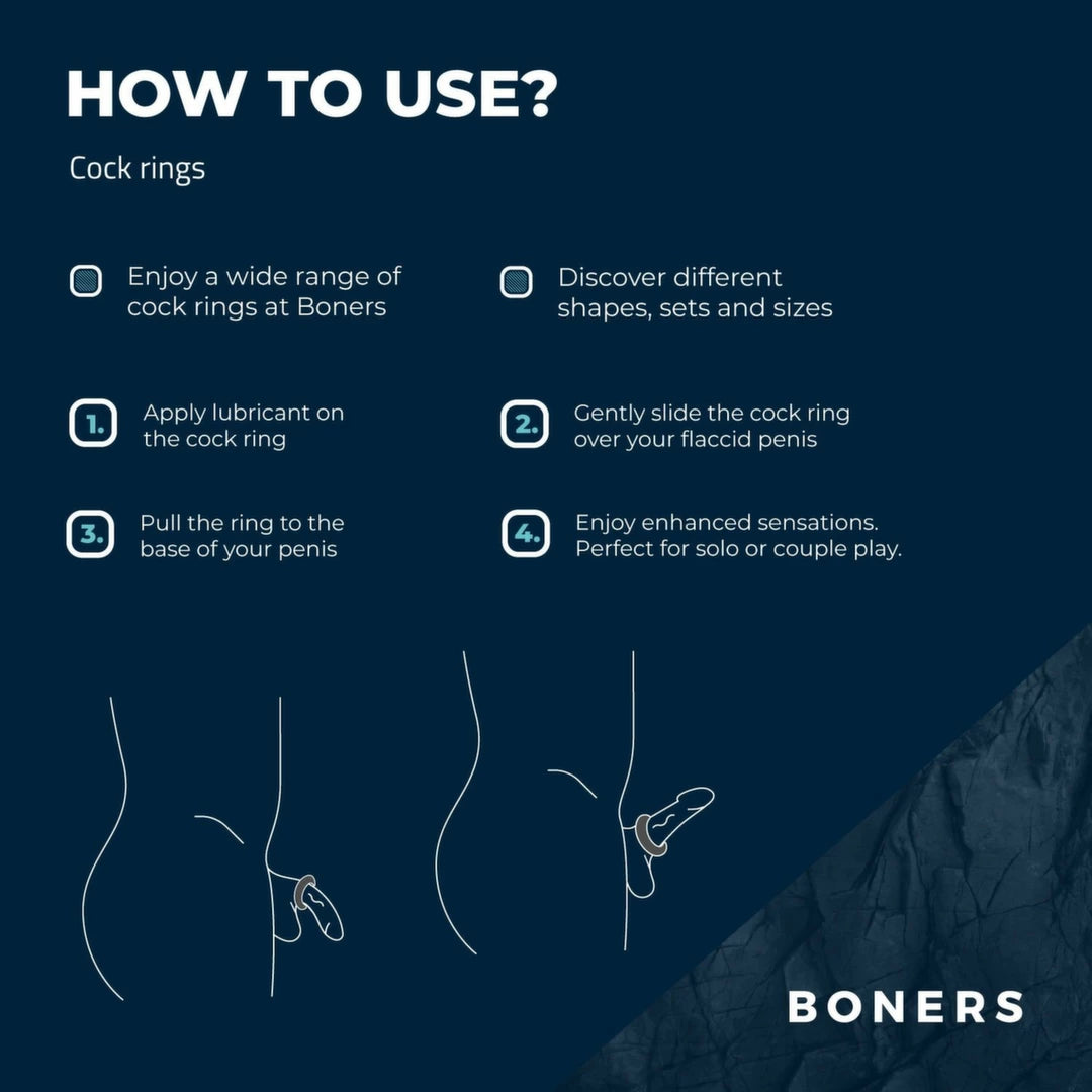 Boners Set of 3 Flat Silicone Rings – Various Sizes