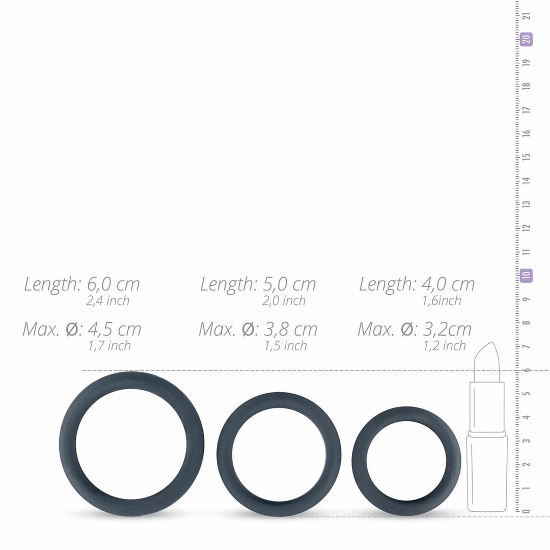 Boners Set of 3 Flat Silicone Rings – Various Sizes