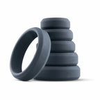 Mister B Set of 6 Silicone Rings – 6 Sizes, Black
