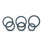 Mister B Set of 6 Silicone Rings – 6 Sizes, Black