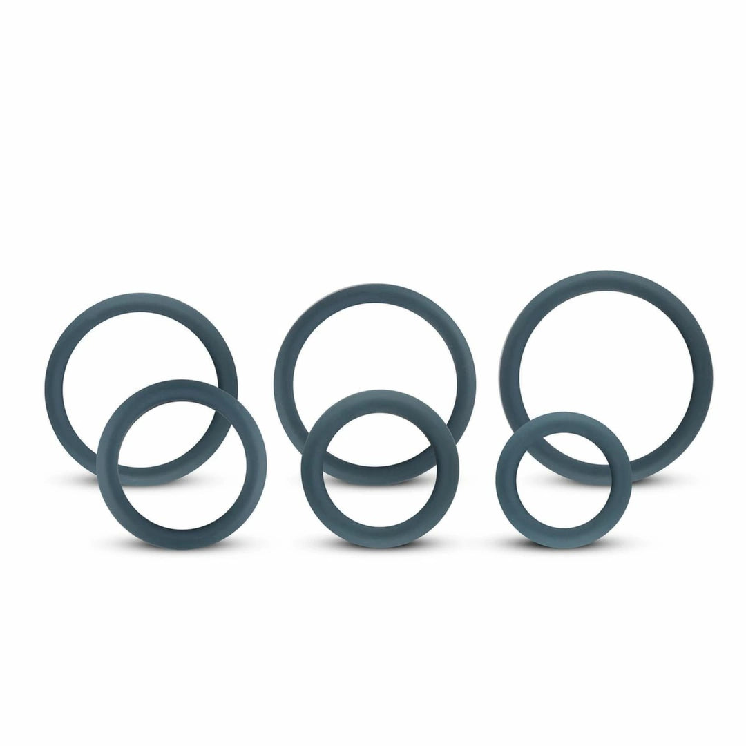 Mister B Set of 6 Silicone Rings – 6 Sizes, Black