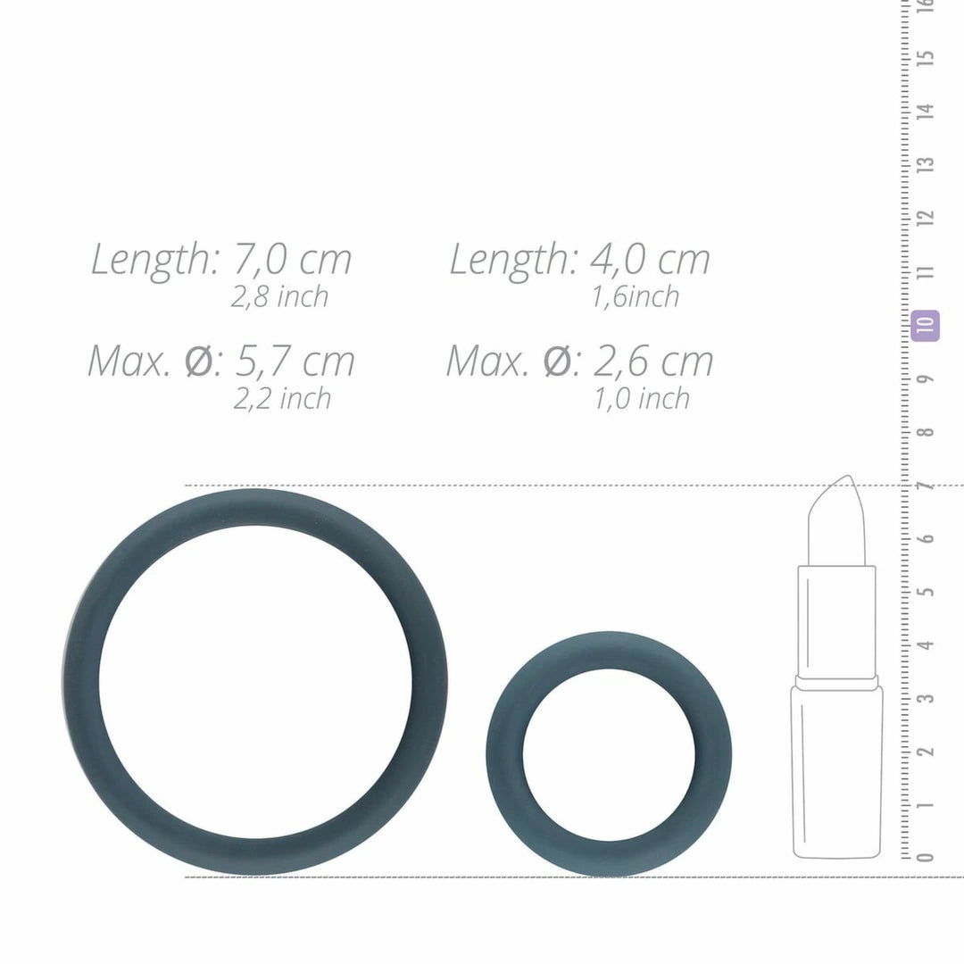 Mister B Set of 6 Silicone Rings – 6 Sizes, Black