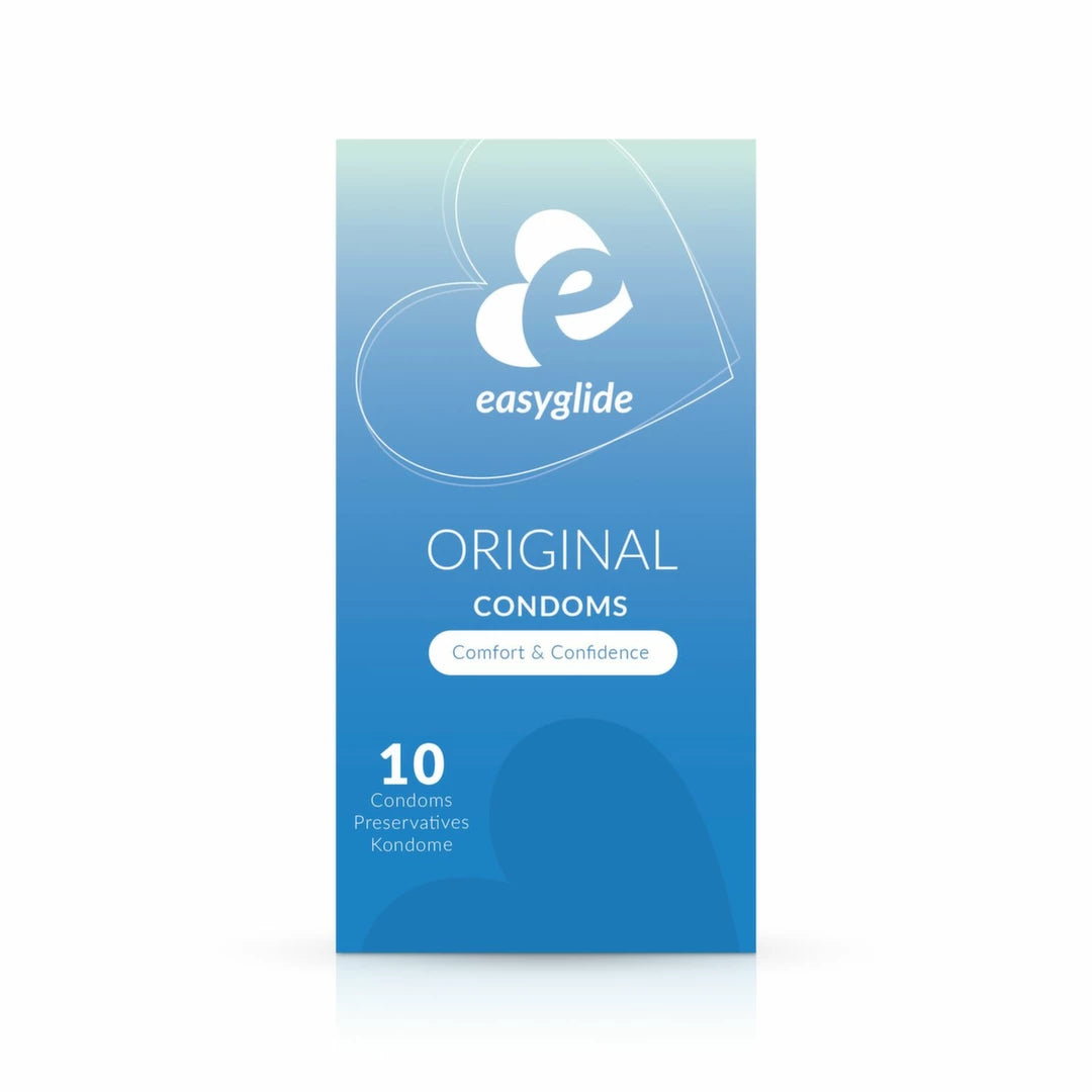 EasyGlide Natural – Anatomically shaped condoms, 10-pack, transparent