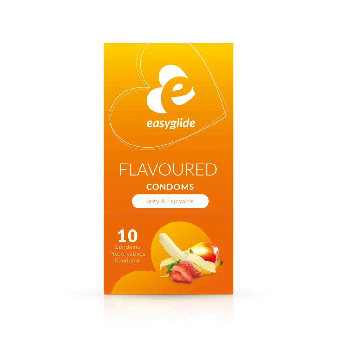 EasyGlide Fruit-Flavoured Condoms, 10-pack. Anatomical Shape, Flavoured