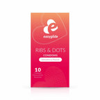 EasyGlide Ribs & Dots anatomically shaped condoms, 10-pack