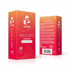 EasyGlide Ribs & Dots anatomically shaped condoms, 10-pack