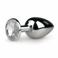 Diogol Metal Anatomical Plug, Silver/Clear S, with Crystal