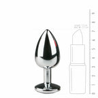 Diogol Metal Anatomical Plug, Silver/Clear S, with Crystal