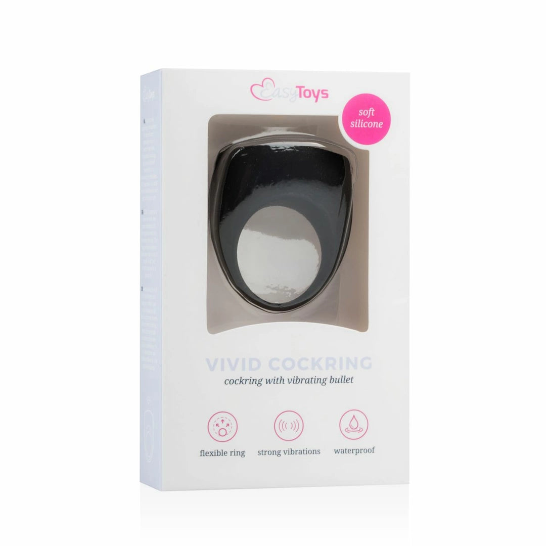 Vivid Intimate Ring with Mini Vibrator – Black