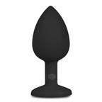 EasyToys Small Black Anatomical Silicone Plug with Crystal