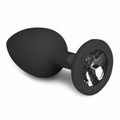 EasyToys Small Black Anatomical Silicone Plug with Crystal