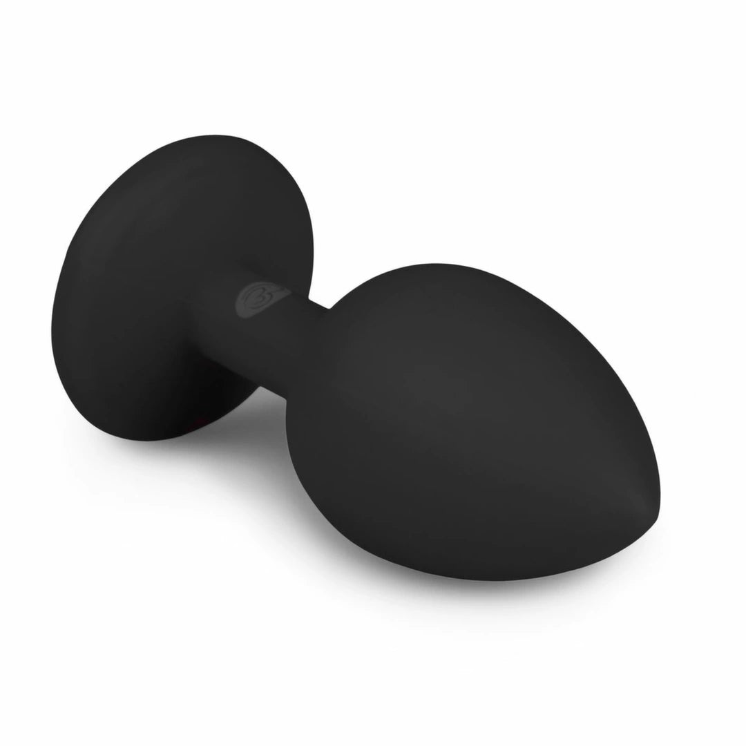 EasyToys Small Black Anatomical Silicone Plug with Crystal