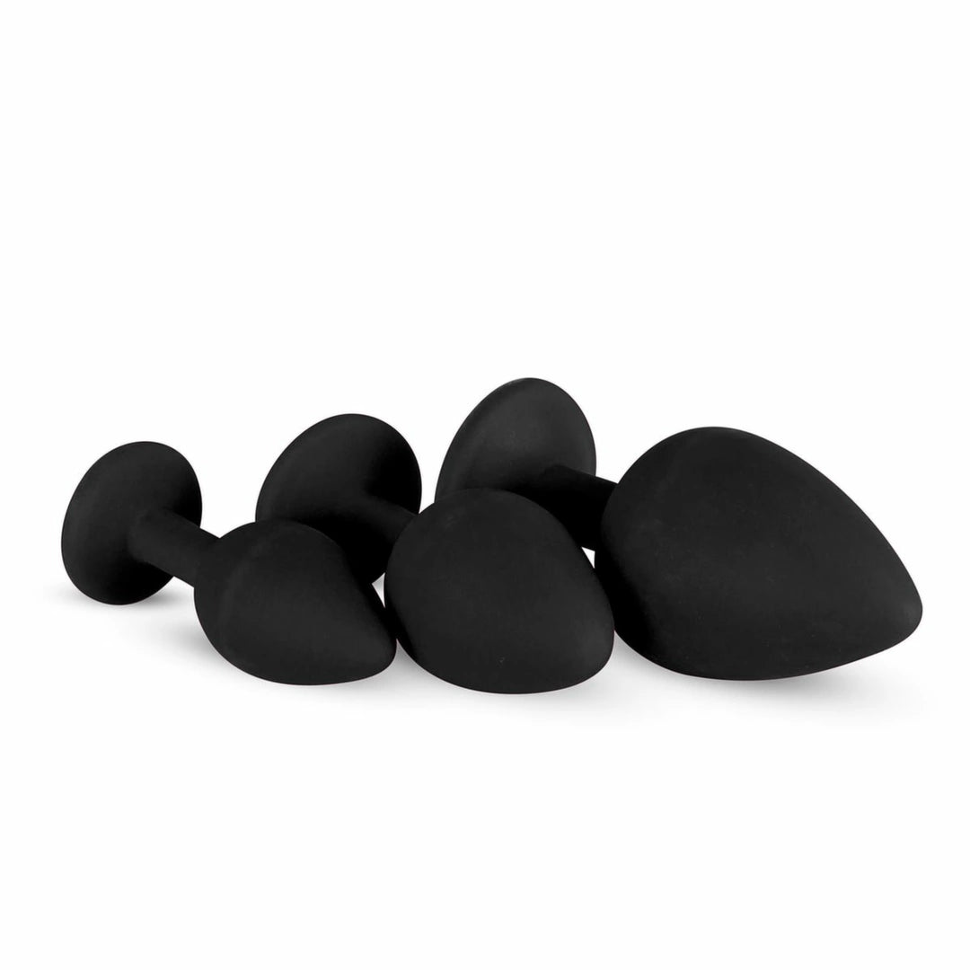 SilexD Set of 3 silicone earplugs with crystal – black