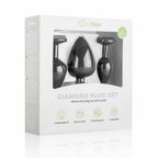 SilexD Set of 3 silicone earplugs with crystal – black