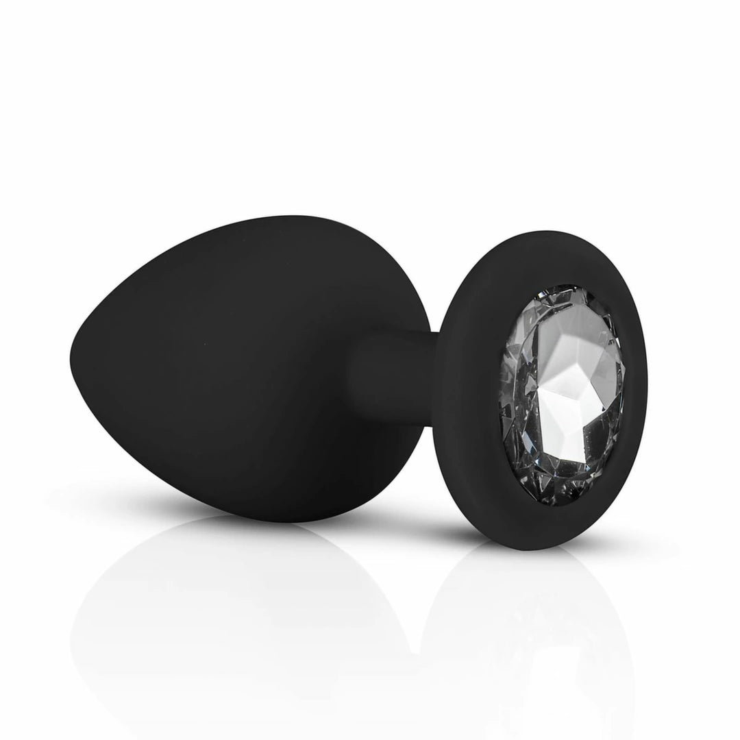 SilexD Set of 3 silicone earplugs with crystal – black