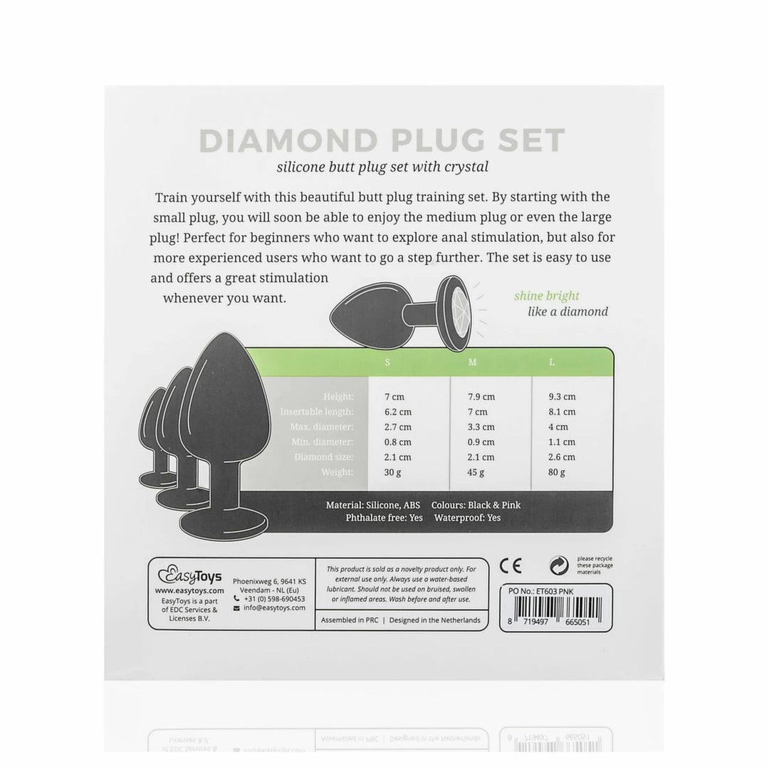 SilexD Set of 3 silicone earplugs with crystal – black