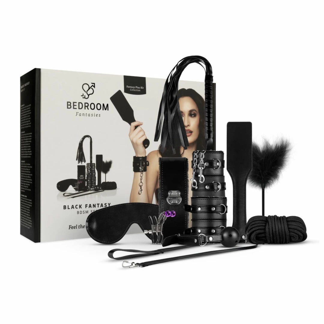 Secret Pleasure Chest Black Fantasy Set, 10 pieces, adjustable